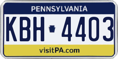 PA license plate KBH4403
