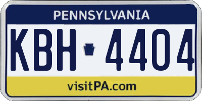 PA license plate KBH4404