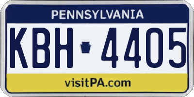 PA license plate KBH4405
