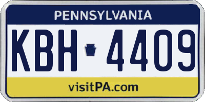 PA license plate KBH4409