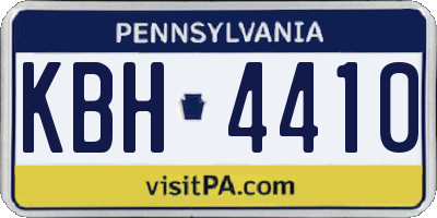 PA license plate KBH4410