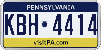 PA license plate KBH4414