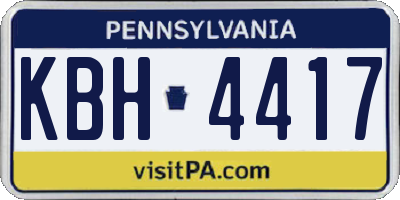 PA license plate KBH4417