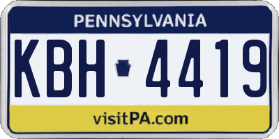 PA license plate KBH4419