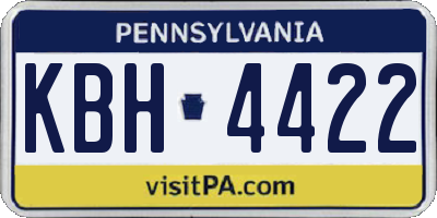 PA license plate KBH4422