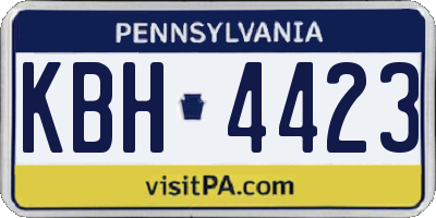 PA license plate KBH4423