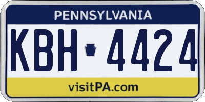 PA license plate KBH4424