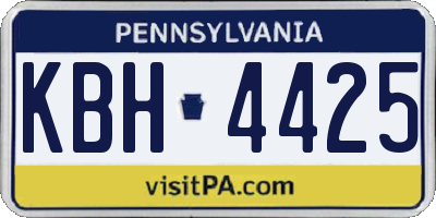 PA license plate KBH4425