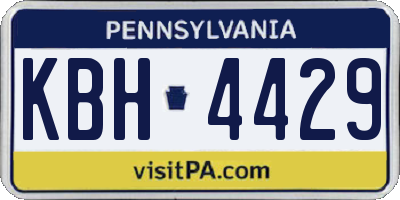 PA license plate KBH4429