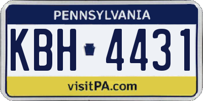 PA license plate KBH4431
