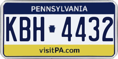 PA license plate KBH4432