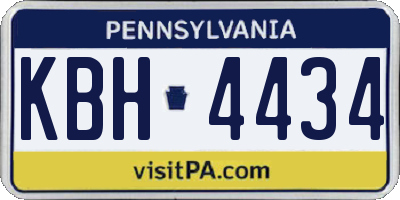 PA license plate KBH4434