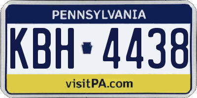 PA license plate KBH4438