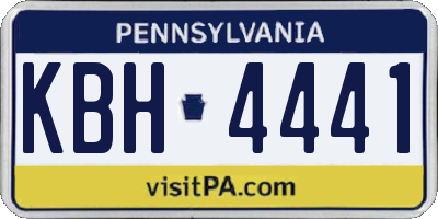 PA license plate KBH4441