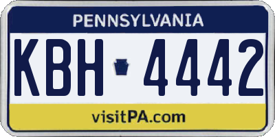 PA license plate KBH4442