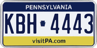 PA license plate KBH4443
