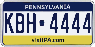 PA license plate KBH4444