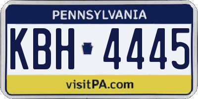 PA license plate KBH4445