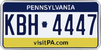 PA license plate KBH4447