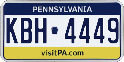 PA license plate KBH4449