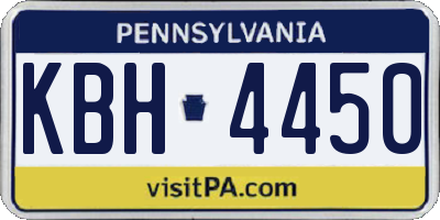 PA license plate KBH4450