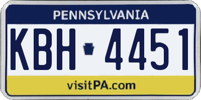 PA license plate KBH4451