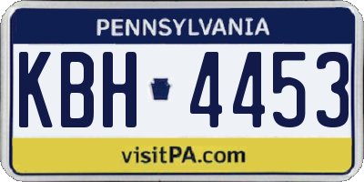 PA license plate KBH4453