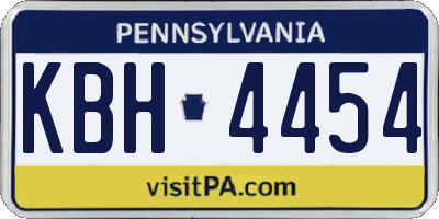PA license plate KBH4454