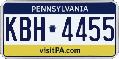 PA license plate KBH4455