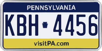 PA license plate KBH4456