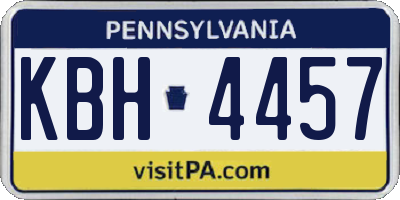 PA license plate KBH4457