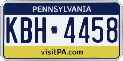 PA license plate KBH4458