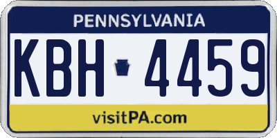 PA license plate KBH4459