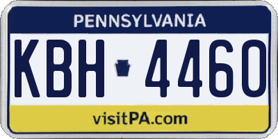 PA license plate KBH4460
