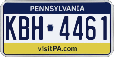 PA license plate KBH4461