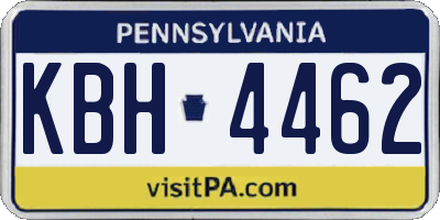 PA license plate KBH4462