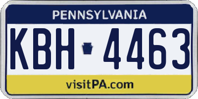 PA license plate KBH4463