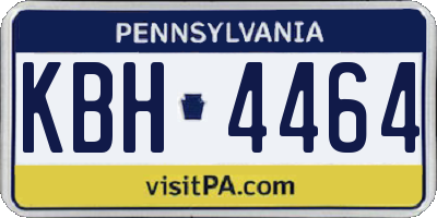 PA license plate KBH4464