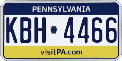 PA license plate KBH4466