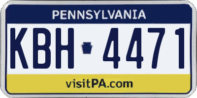 PA license plate KBH4471