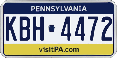 PA license plate KBH4472