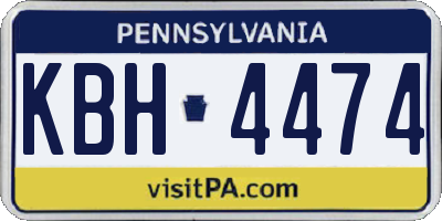 PA license plate KBH4474