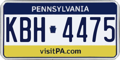 PA license plate KBH4475