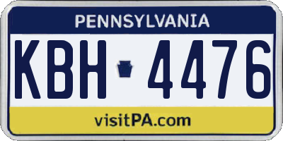 PA license plate KBH4476