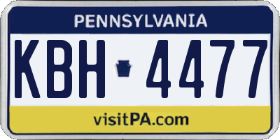 PA license plate KBH4477
