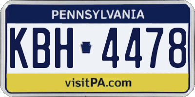 PA license plate KBH4478