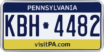 PA license plate KBH4482