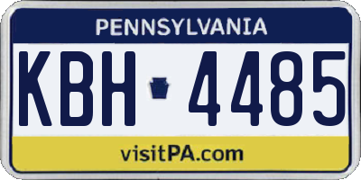 PA license plate KBH4485