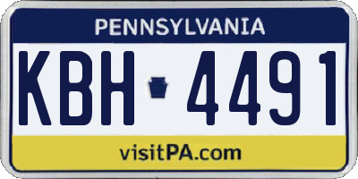 PA license plate KBH4491