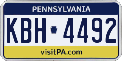 PA license plate KBH4492